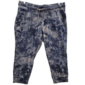 Lululemon Jogger Womens Size 16 Short Ready To High Rise Cropped Tie Dye Navy